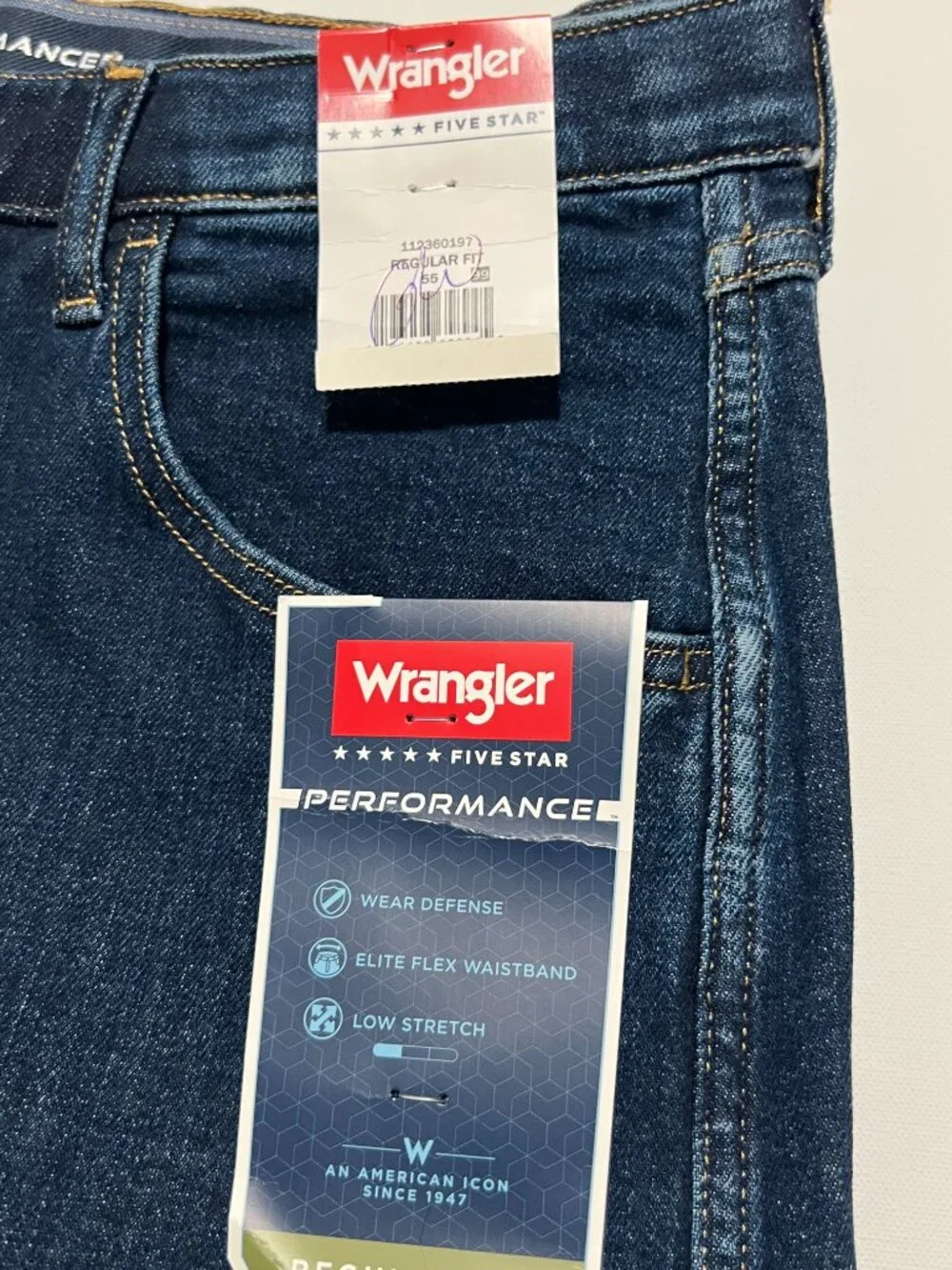 Wrangler Performance Series Jeans NWT Flex Waist Casual Men's size 36x34 NEW